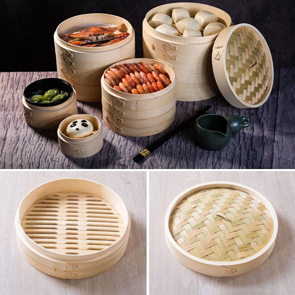 Bao Steamer Bamboo - Vaporiera Cinese in Bambù per Dim