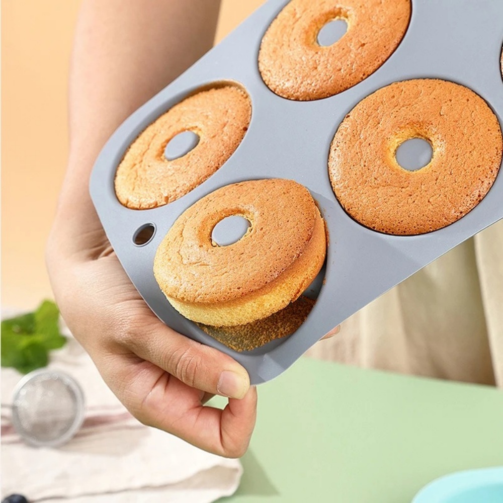 Donut Mold Silicone - Stampo da Forno a 6 Cavità