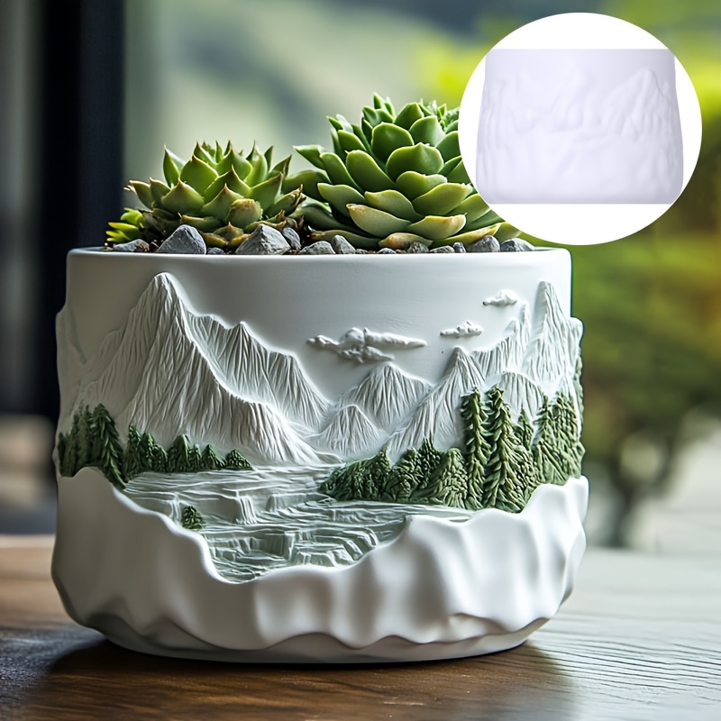 Potsticker Mold - Rilievo di montagna pianta succulenta vaso