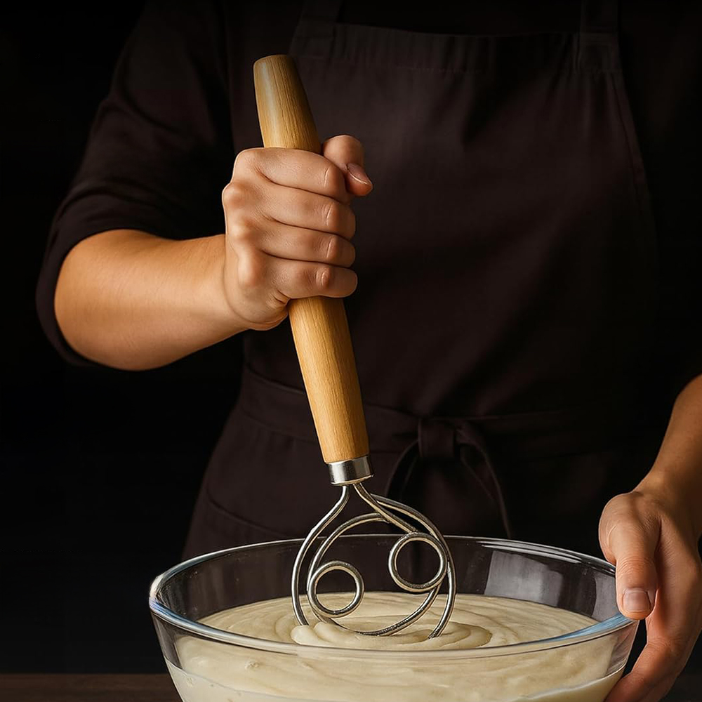 Danish Pancake Pan - Frusta per Impasto in Acciaio Inox