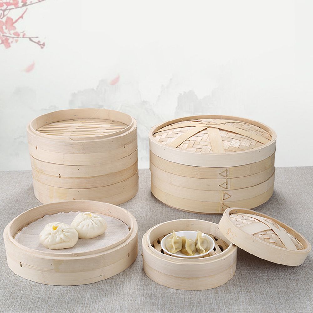 Bao Steamer Bamboo - Maniglia il cestino del vapore rende